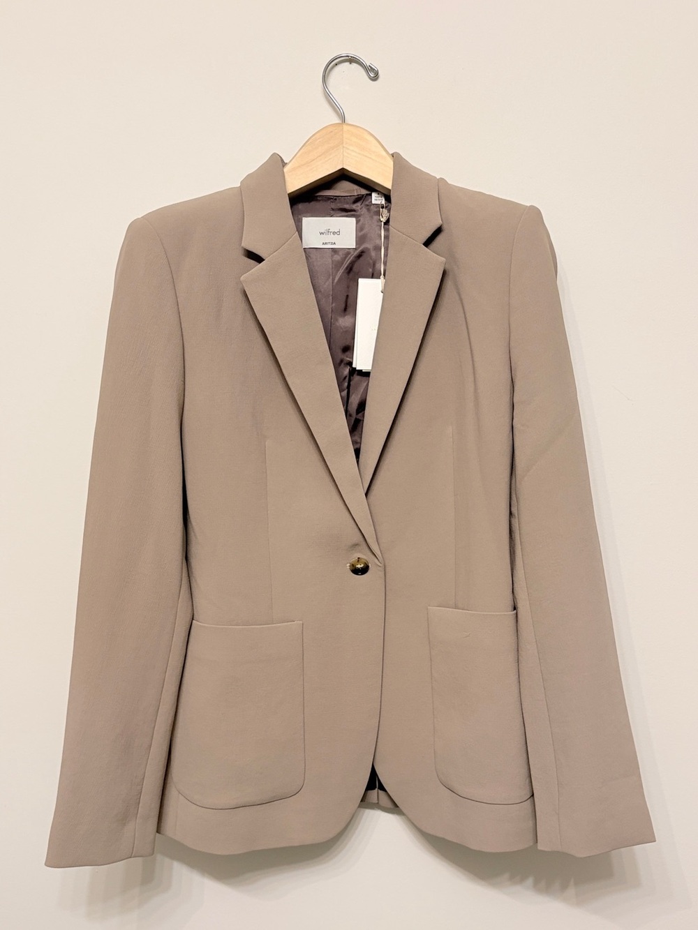 Aritzia Wilfred nomad taupe crepette blazer sz 4 new